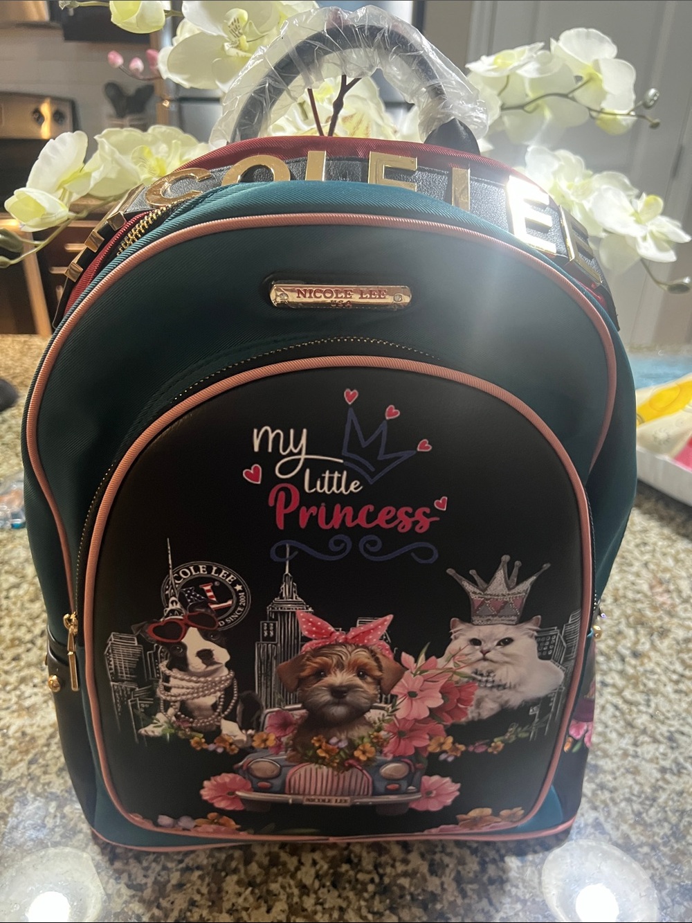 Nicole Lee Teal, Black & Pink 'My Little Princess' Kids Backpack
